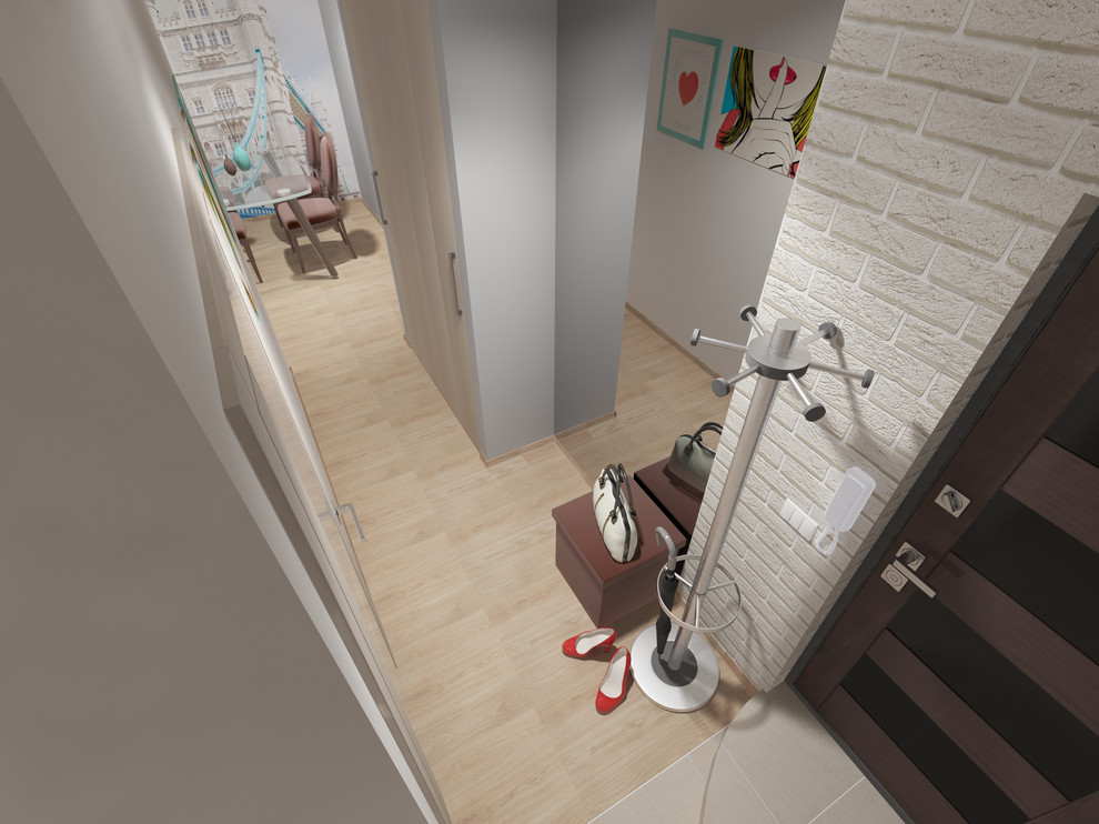 Квартира "бирюза+кирпич"