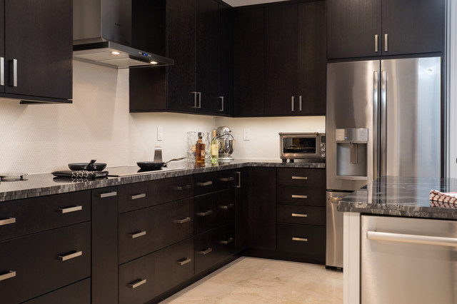 Two Toned Full Kitchen Remodel Featuring Granite Countertops