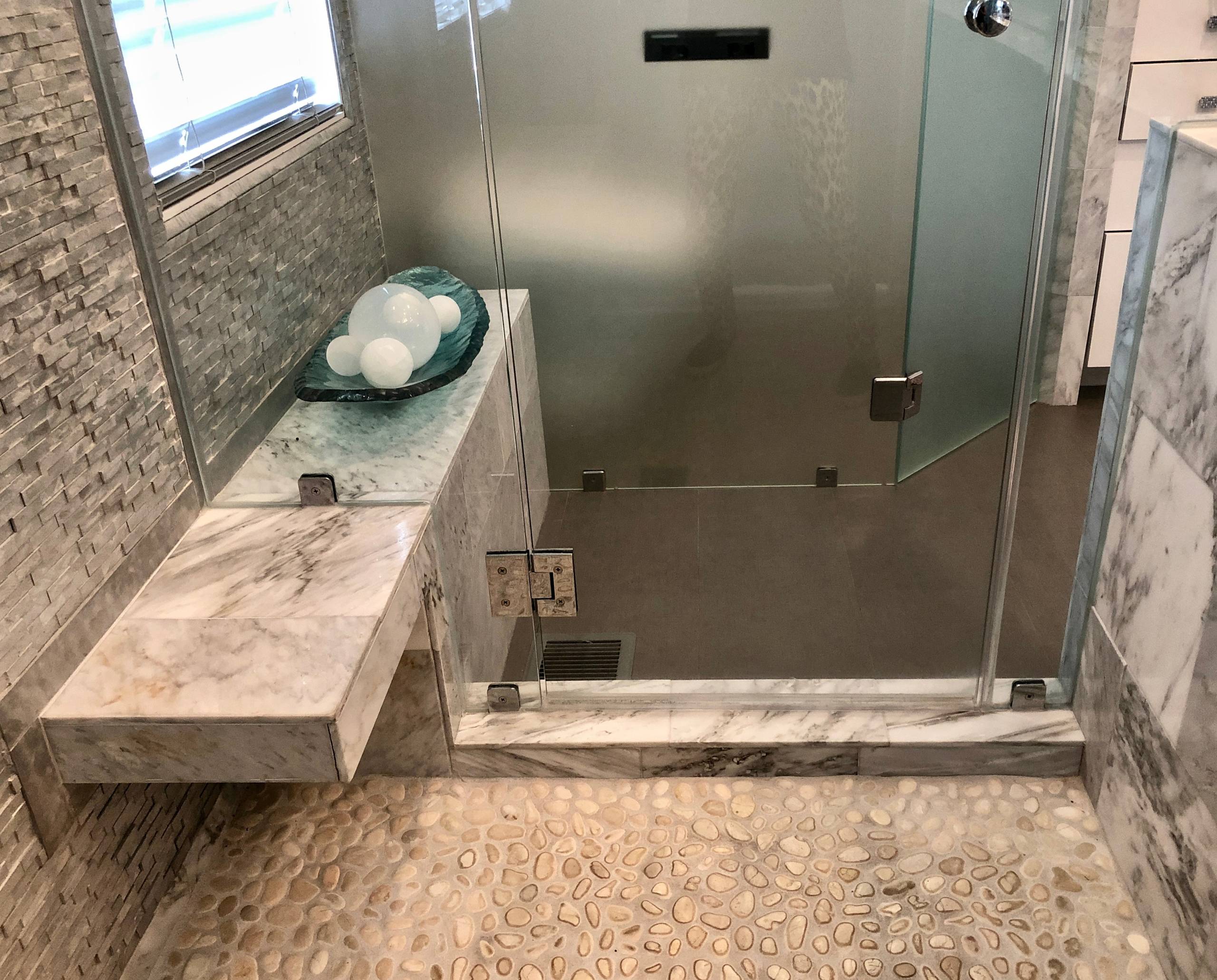 Floating Bench Inside Shower