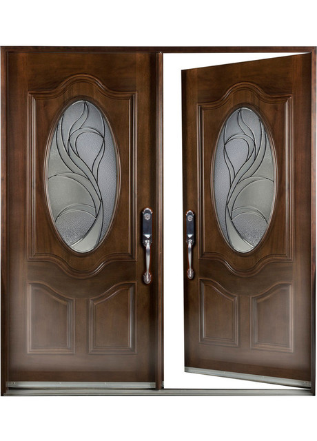 Double Wood Front Entry Door Right Hand Swing In 36 36 X80