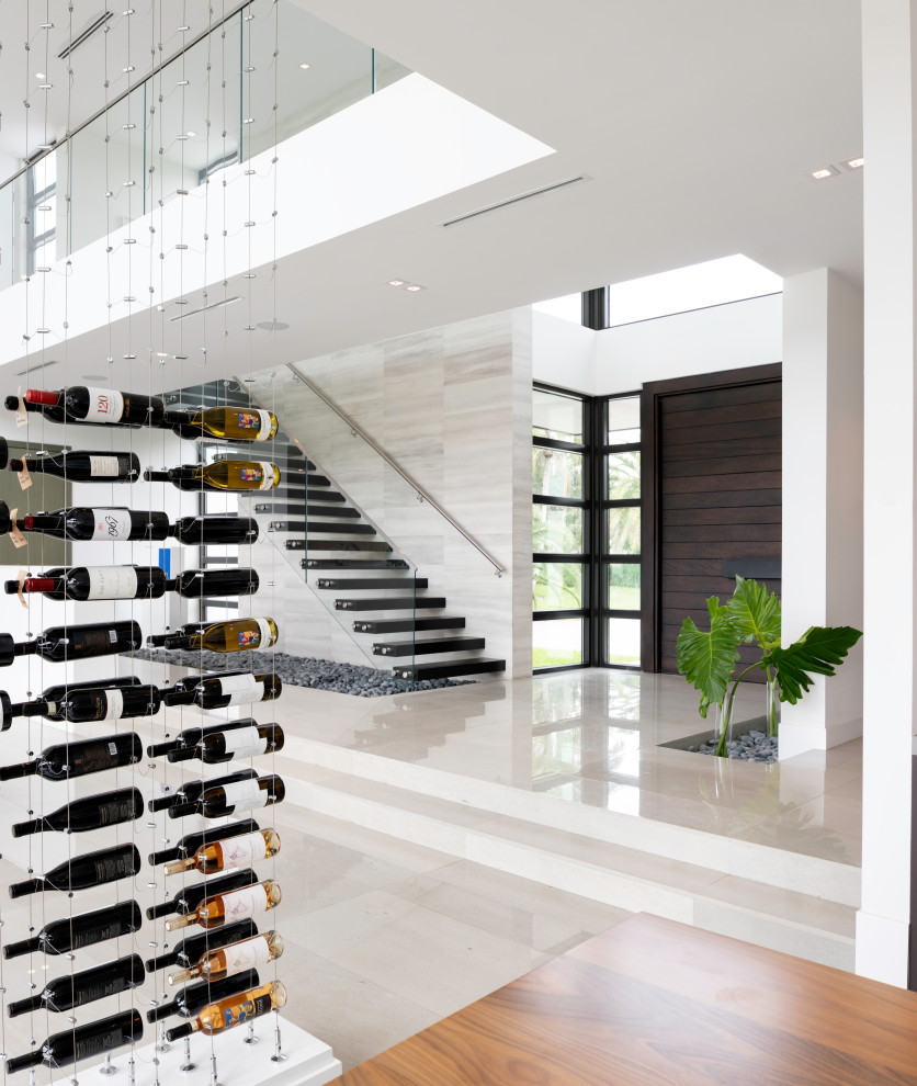 Modern wine cellar in Miami.
