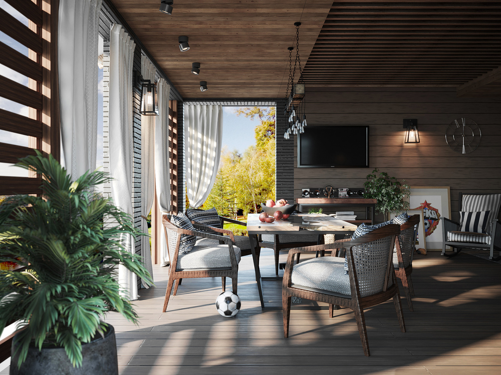 Беседка на придомовой территории для фаната ФК ЦСКА. Поселок Марково-Курсаково