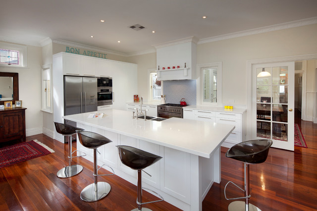 Green transitional-kitchen