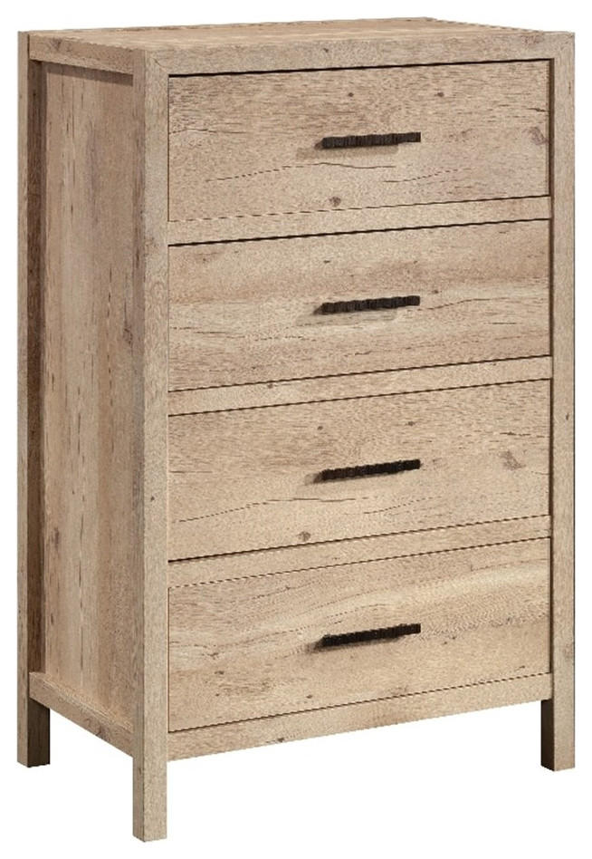 Sauder Pacific View 4Drawer Engineered Wood and Metal Chest in Prime