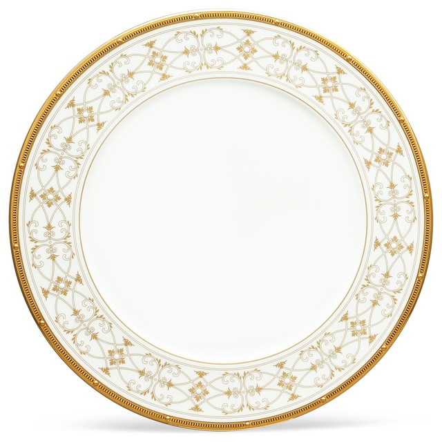 Noritake Rochelle Gold Accent Dinner Plate, Set of 4 Traditional