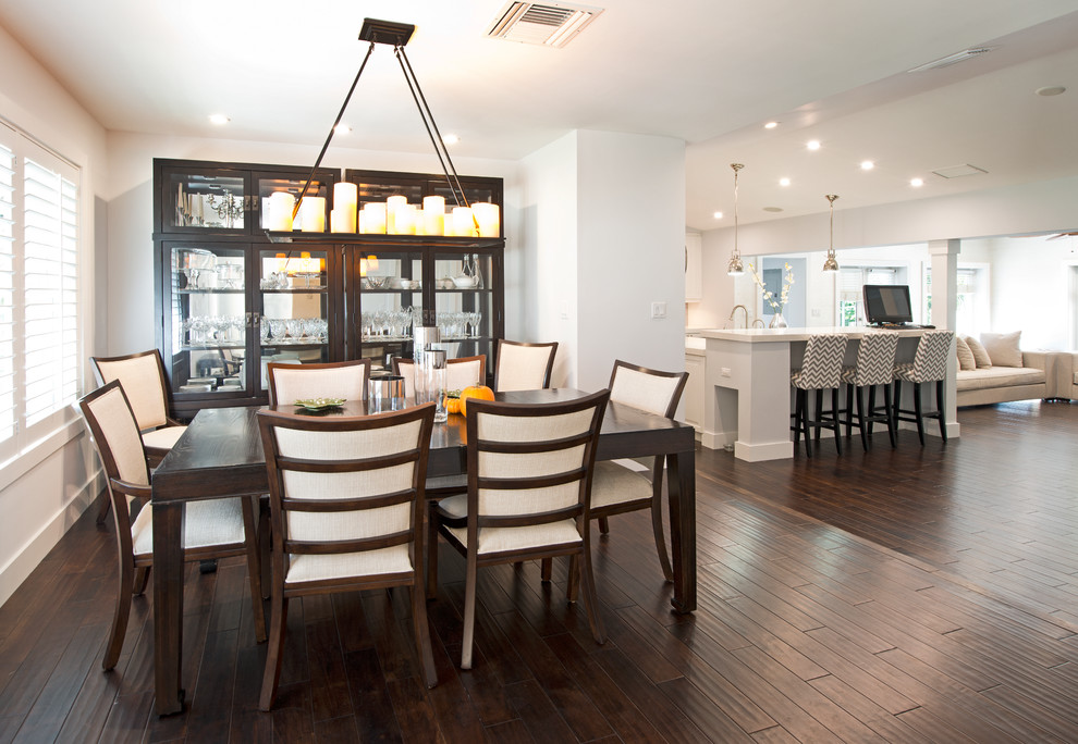 Example of a transitional dining room design in Miami