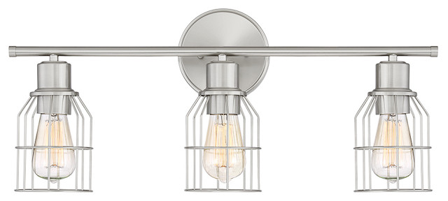 Trade Winds Lighting 3-Light Bathroom Vanity Light In Brushed Nickel