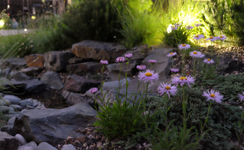 Сад с рельефом