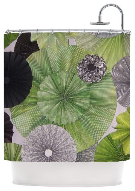 Heidi Jennings Serenity Green Gray Shower Curtain Contemporary Heidi Jennings Serenity Green Gray Shower Curtain