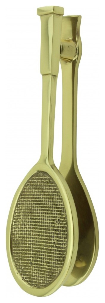 Solid Brass Tennis Racket Badminton Door Knocker 7.5