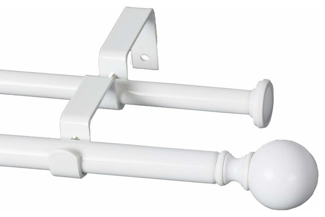 Ball Adjustable Double Curtain Rod Set 5 8 Traditional