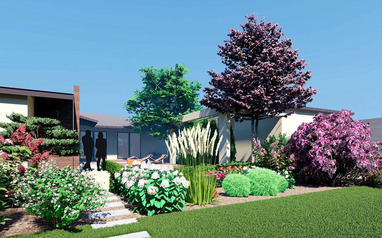 Ландшафтный дизайн частного сада в г. Волжский