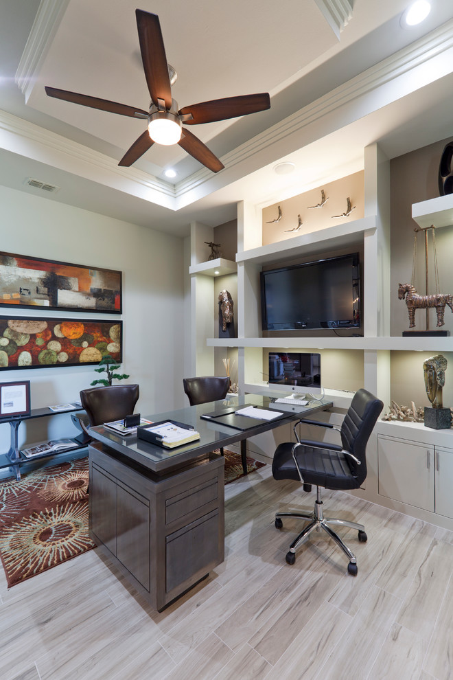 Transitional home office in Austin.