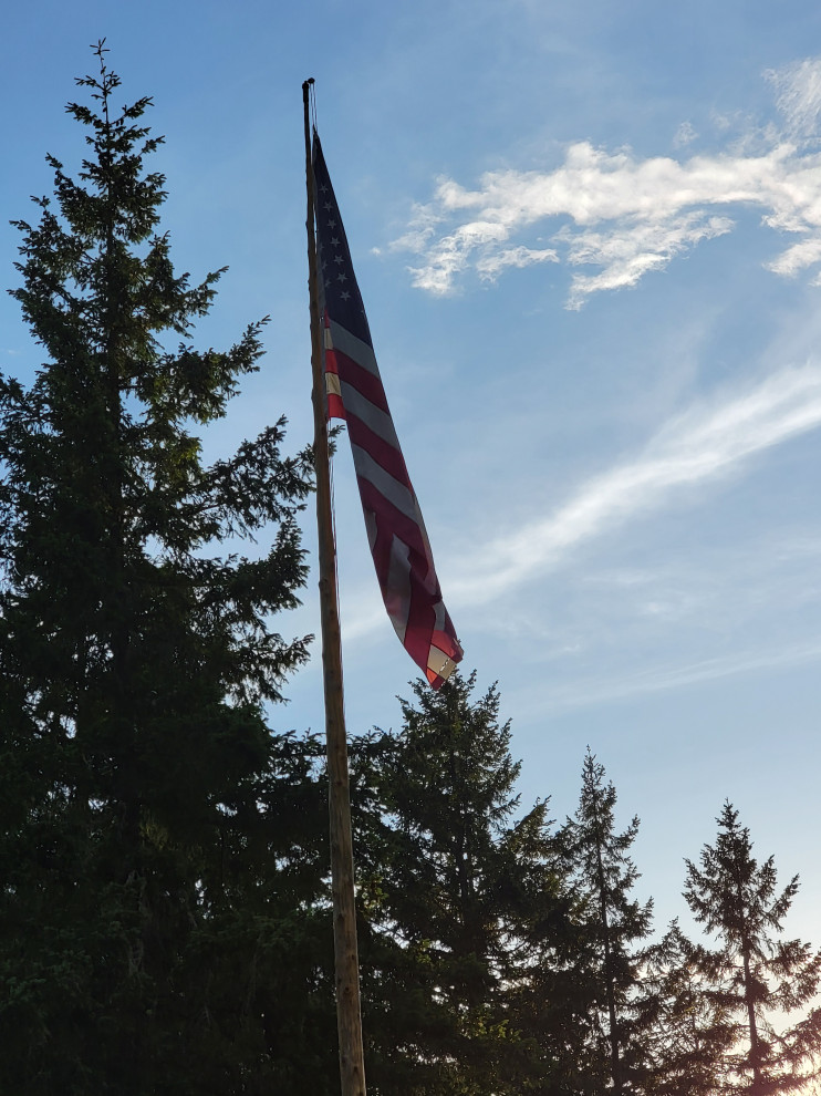 American Flag at dusk