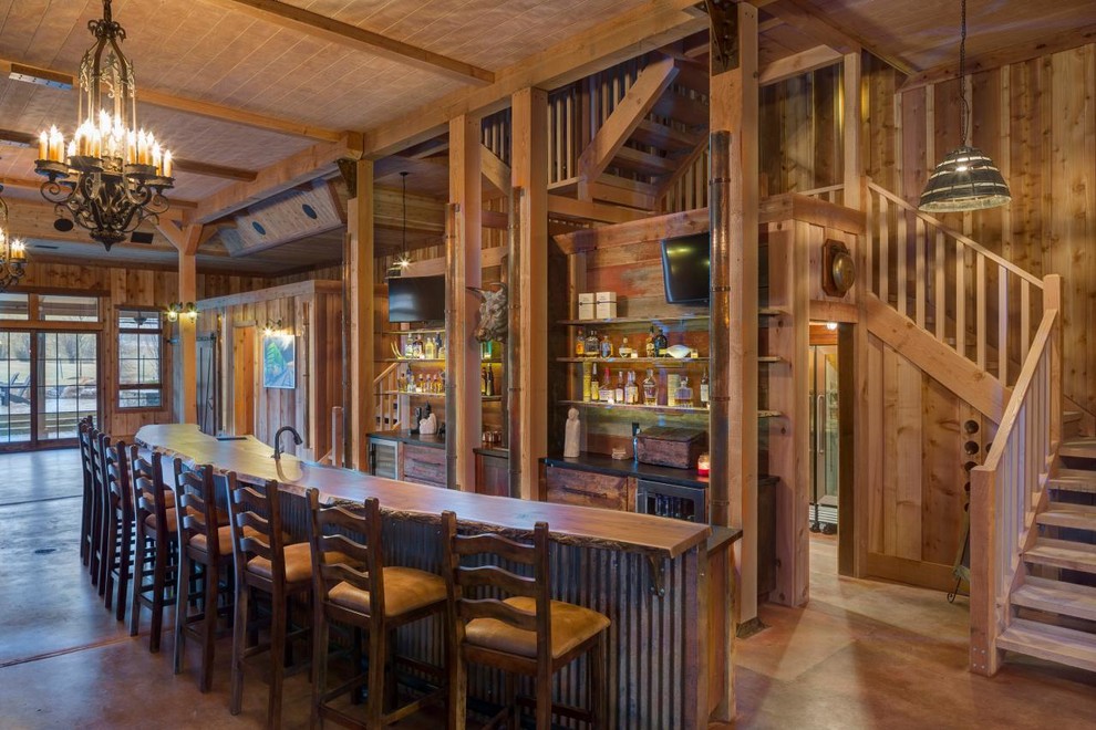 Inspiration for a country home bar in Miami.