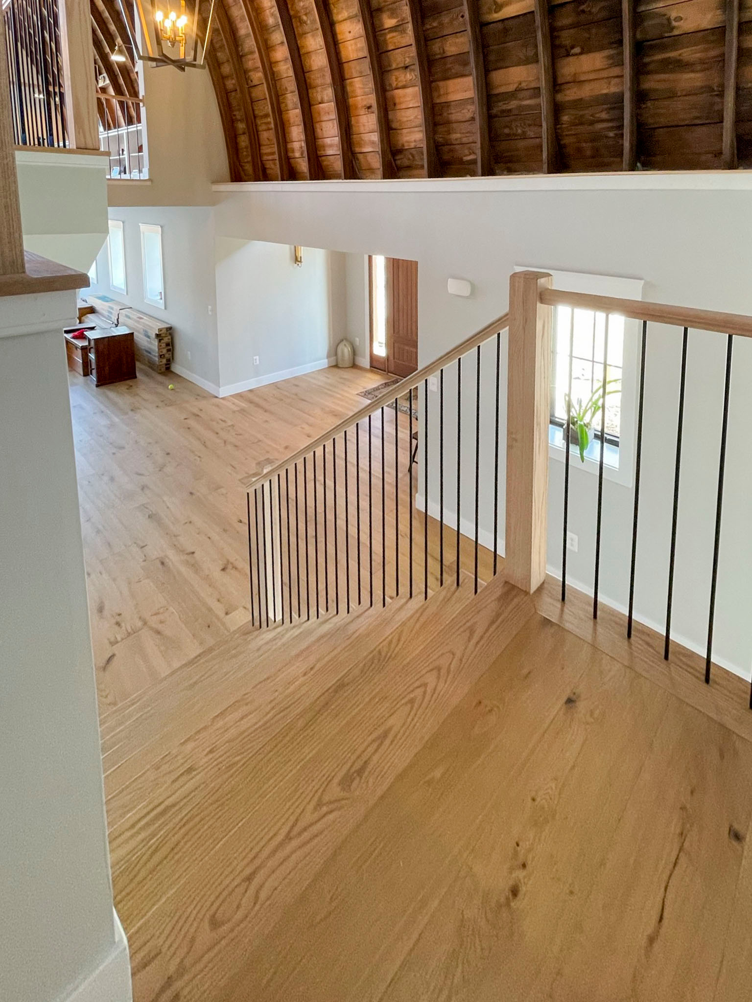 102_Straight-Freestanding Stairs/Landing in Barn Style Home, Leesburg VA 20175