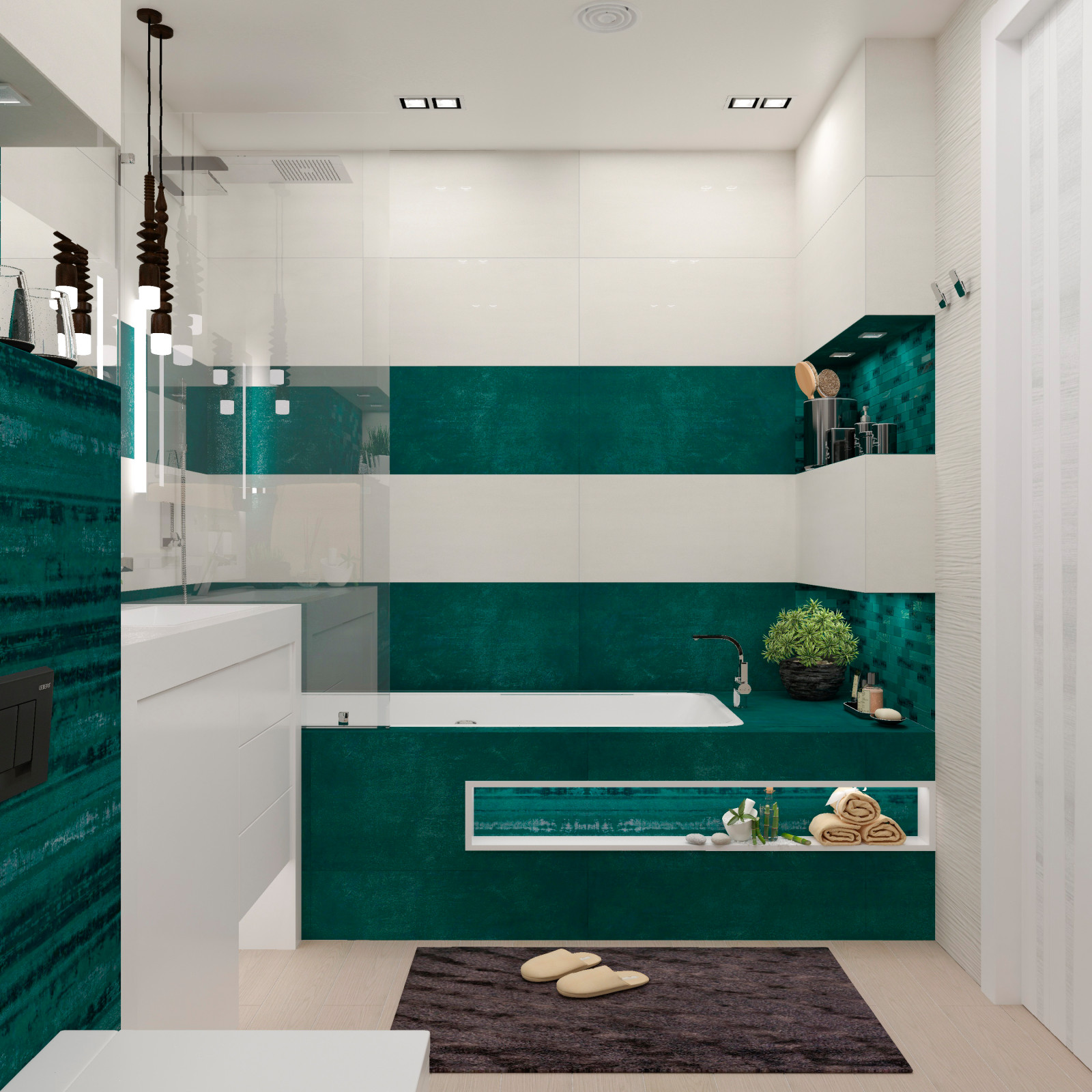 Ванная комната "Green & white"