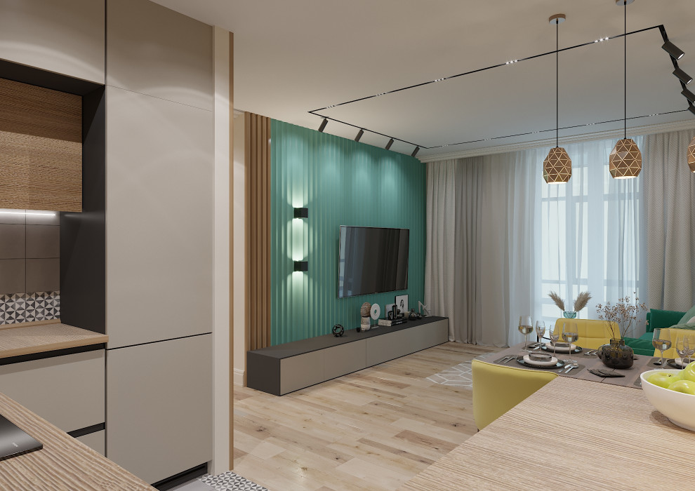 Яркая квартира для дождливого города