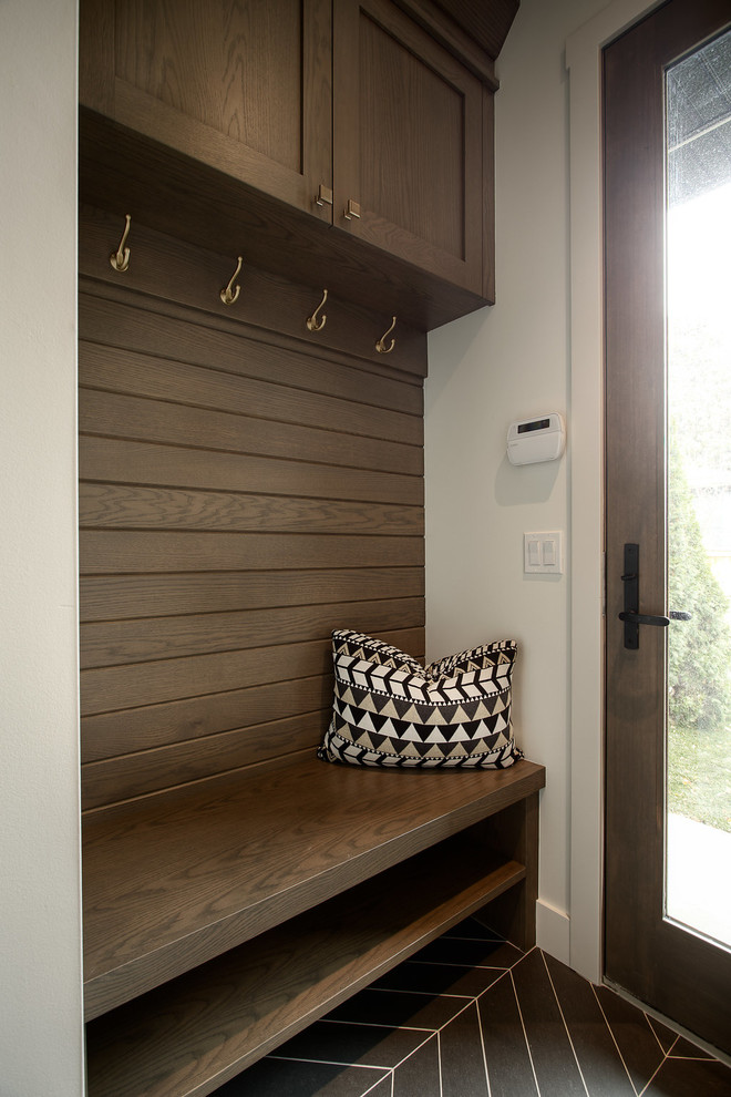 Inspiration for a transitional entryway remodel in Calgary