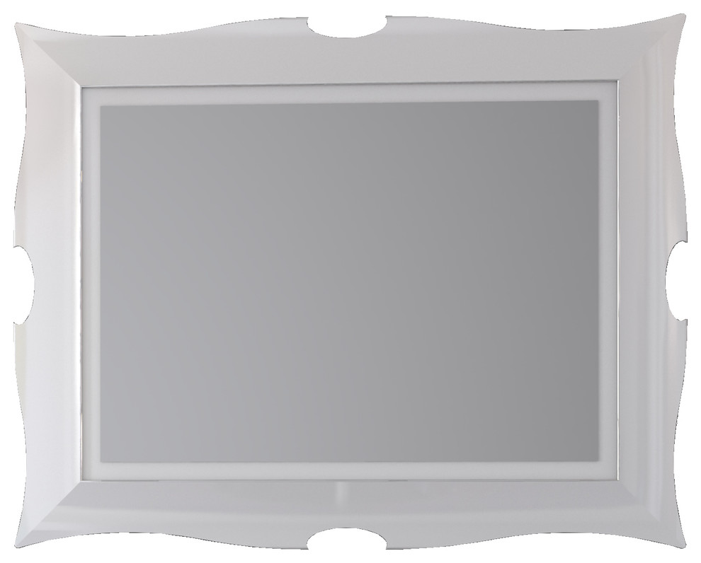 Florencia 31" 1/2 framed vanity wall mirror. White.