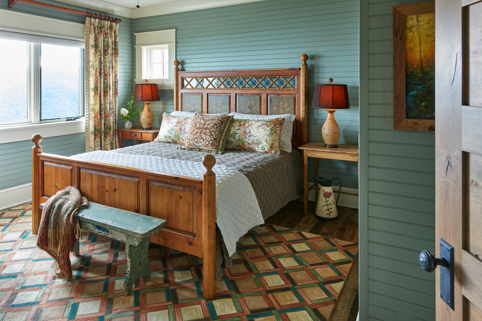 Immagine di una camera da letto stile rurale