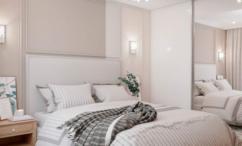 Спальня в светлых тонах (12,7 кв.м)