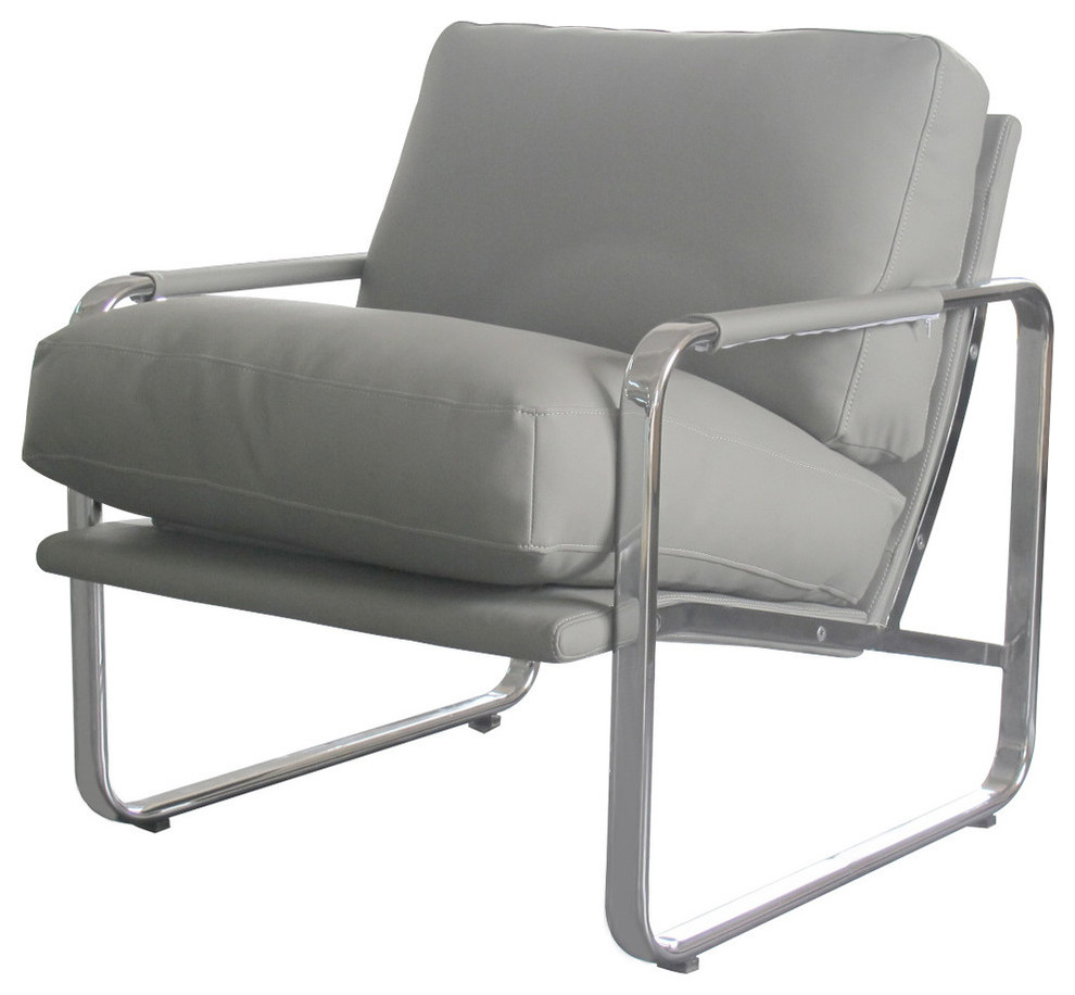 Magi Faux Leather Chair, Gray