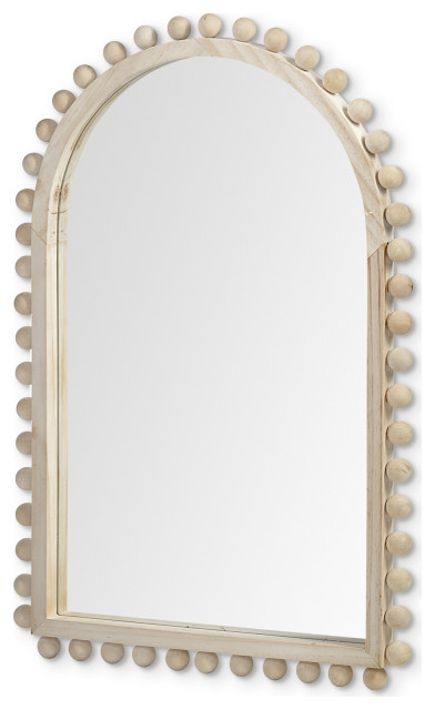 HomeRoots Arch Natural Wood Frame Wall Mirror