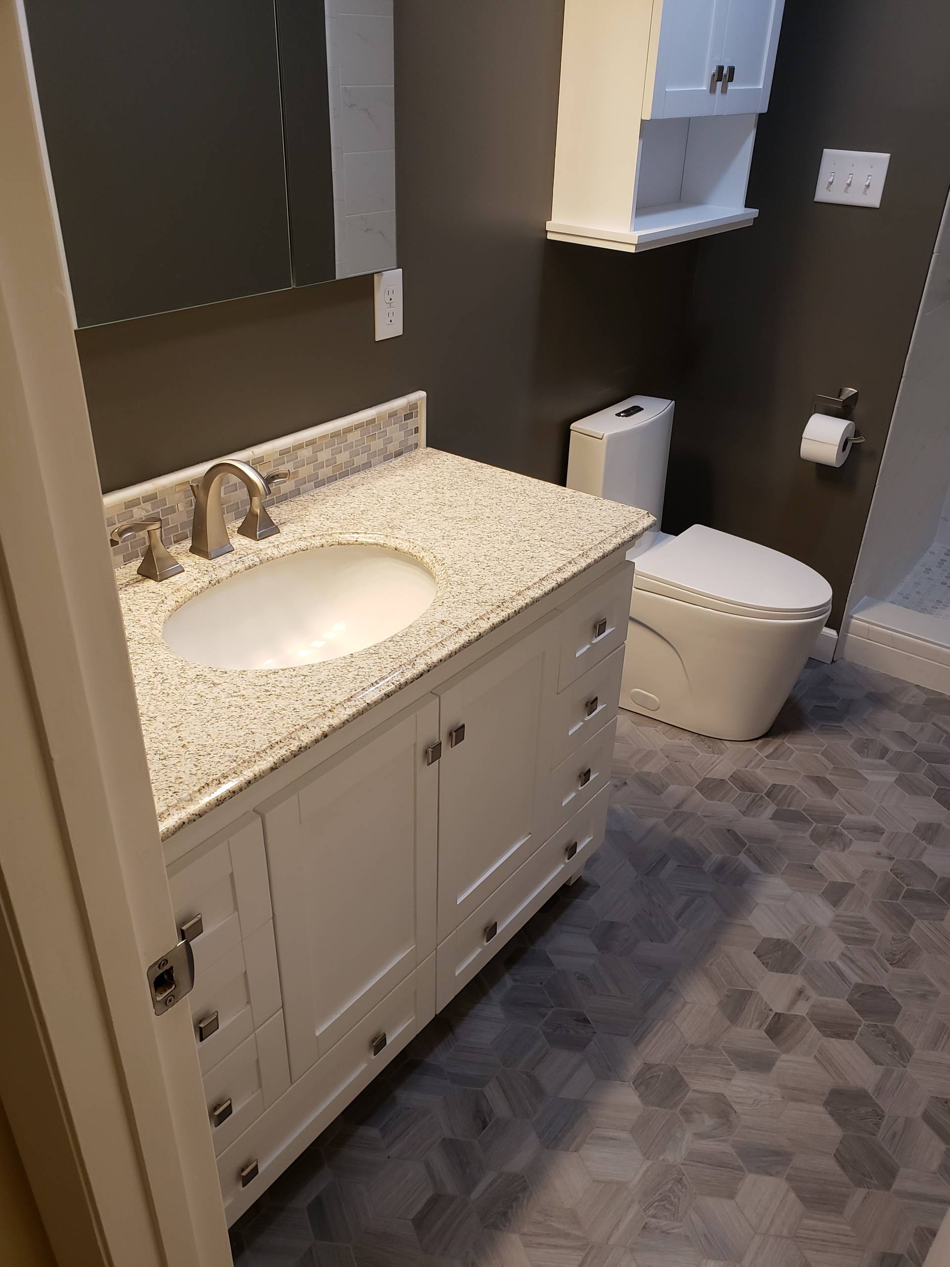 Complete Bathroom Makeover & Flooring- What a Difference!