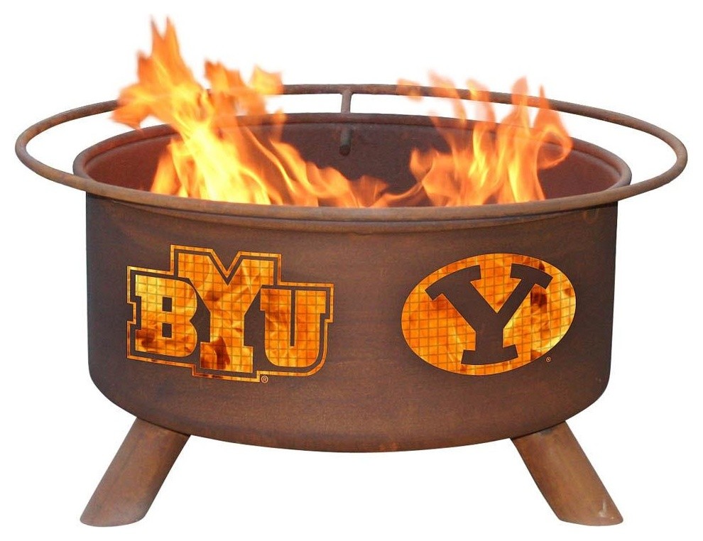 BYU Cougars Portable Fire Pit and BBQ Grill Set