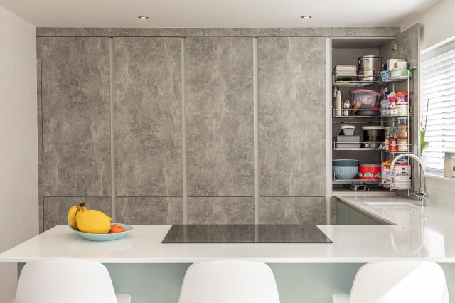 Refreshingly Stylish Handleless Kitchen trendy-koekken