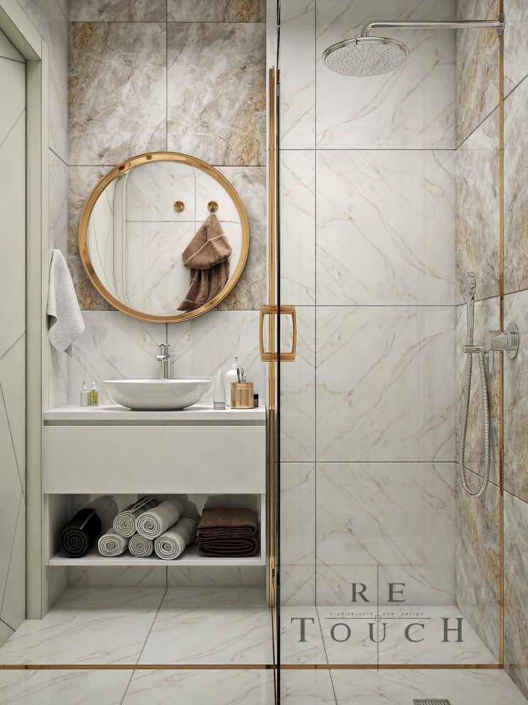 Bathroom Project, small: white and gold