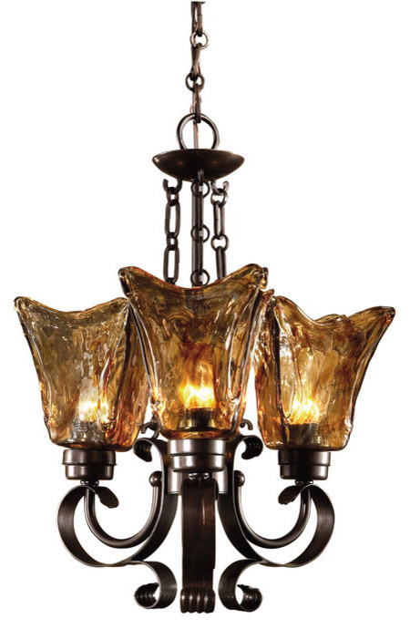 Uttermost 21008 3 Light Single Tier Chandelier from the Vetraio Collection