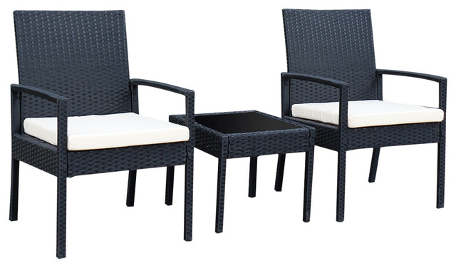 Modern 3 Piece Outdoor Rattan Patio Set Tropical Lounge Modern 3 Piece Outdoor Rattan Patio Set Tropical Lounge Sets By Imtinanz Llc
