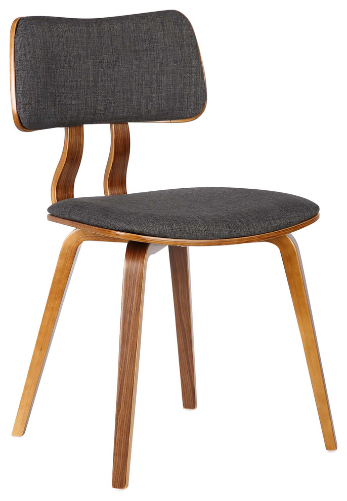 Jaguar Mid-Century Dining Chair, Walnut, Charcoal