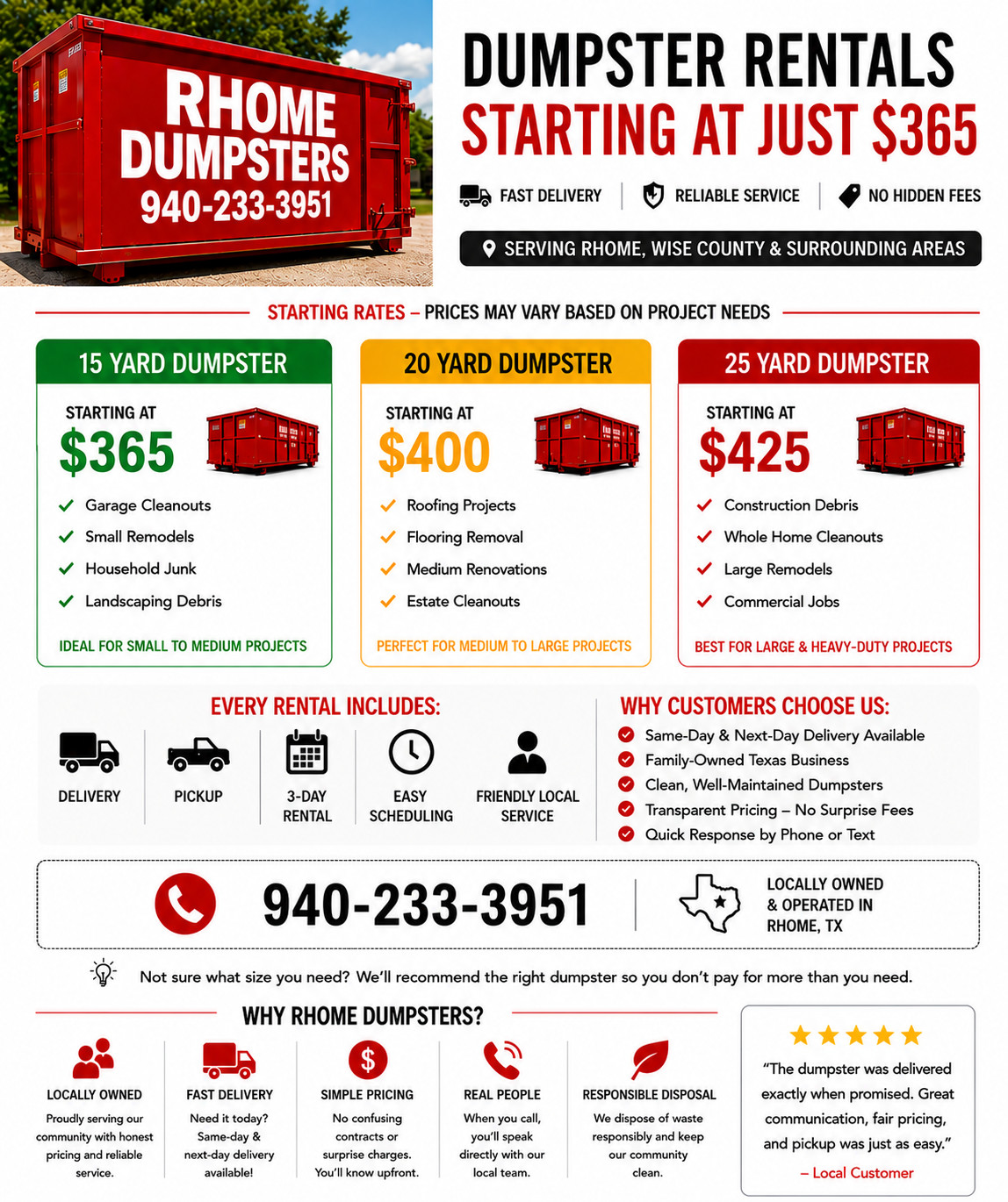rhome dumpsters