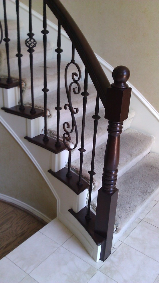 Calabasas Wrought Iron Baluster Retrofit. Los Angeles by Stairs And