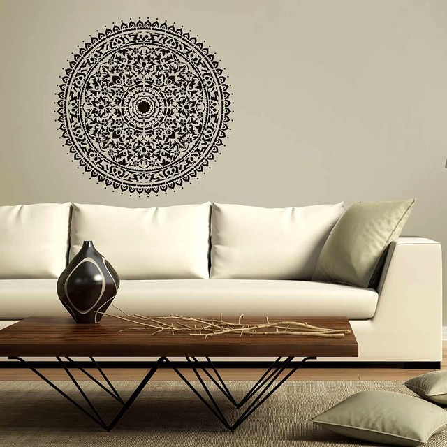 Mandala Stencil Kashmir, Trendy, Easy Wall Stencils For DIY Home Decor, 36"