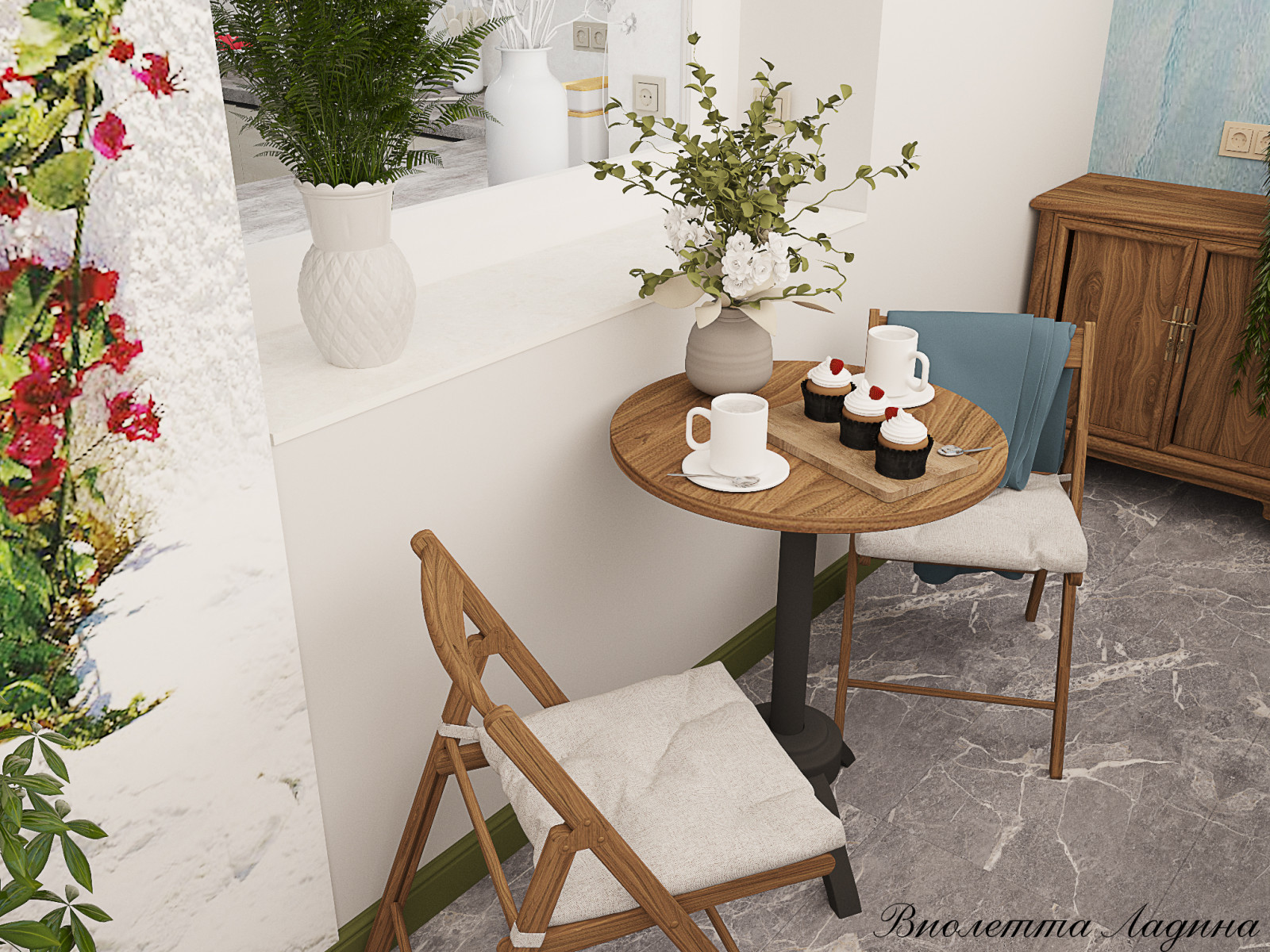 Большая квартира с воспоминаниями о путешествиях.