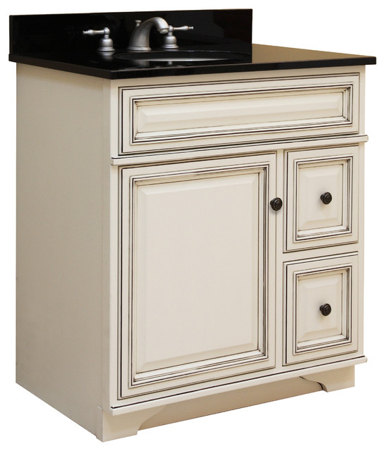 Sanibel 24" Assembled Vanity 1 Door 2 Drawers Traditional Bathroom