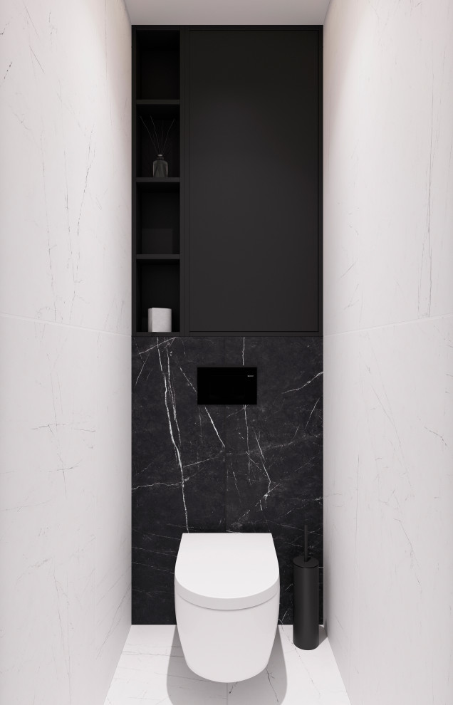 Ванная в черном камне