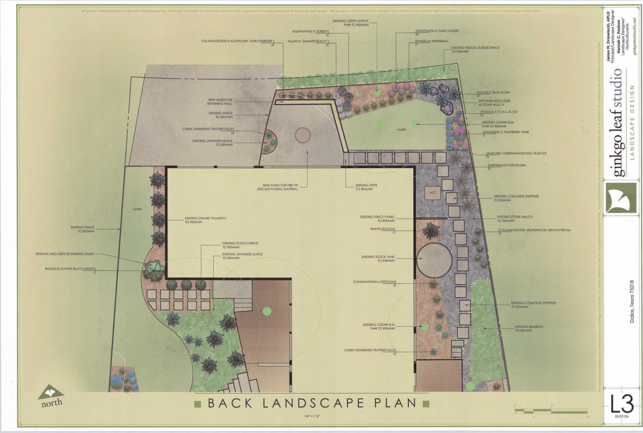 Mid-Century Front +Backyard Landscape - Dallas, TX