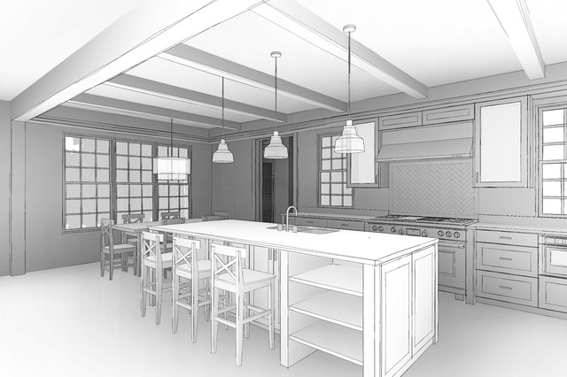 Kitchen - 3D transitional-rendering