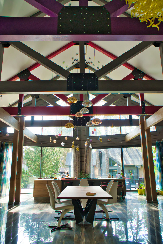 Одноэтажный загородный дом с вторым светом