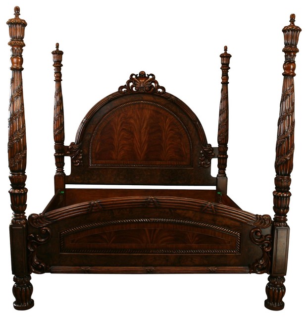 Shop Houzz | EuroLuxHome King Poster Bed Lavish Carved ...