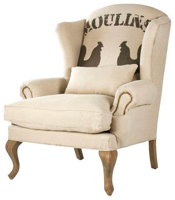 Zacharie "Moulins" French Country Nail Head Club Chair