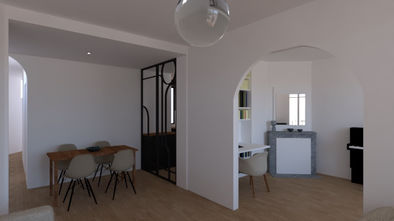 VUE 3D séjour et coin repas