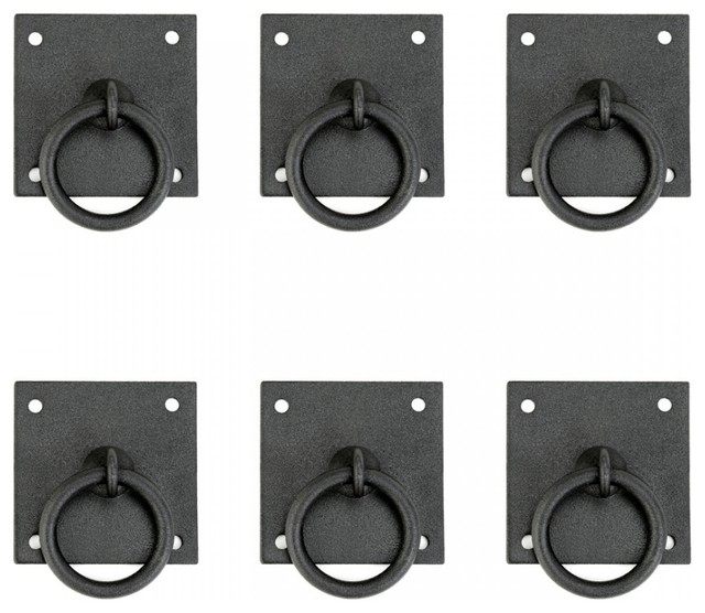 6 Cabinet Ring Pull Mission Black Wrought Iron 1 3 4