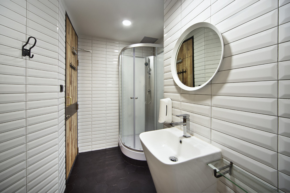 Industrial bathroom in Singapore.