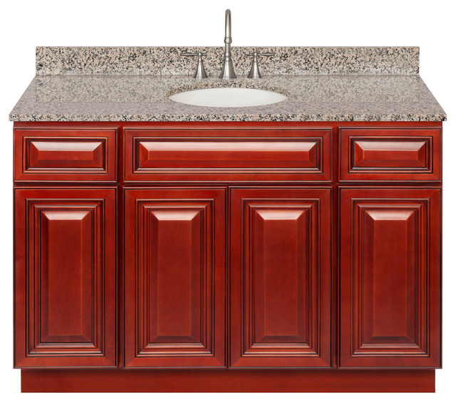 Cherry Bathroom Vanity 48 Burlywood Granite Top Faucet Lb7b Cherry Bathroom Vanity 48 Burlywood